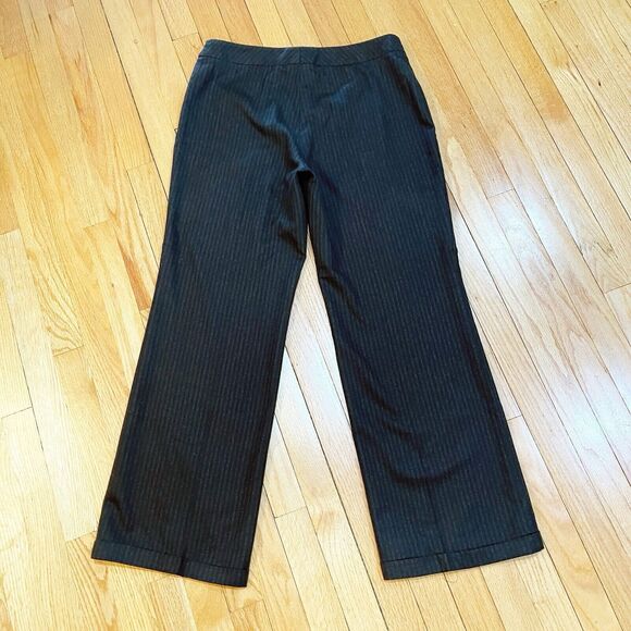 AKRIS Womens Pinstripe Wool Career Pants Size 10 Straight Leg Brown Excellent - Picture 14 of 14